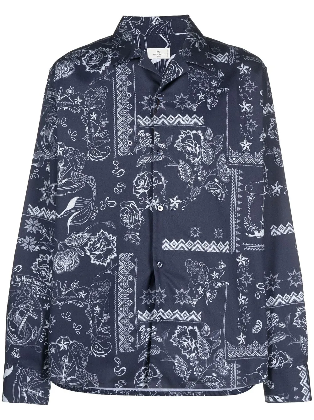 

ETRO camisa con estampado Old School Tattoo - Azul