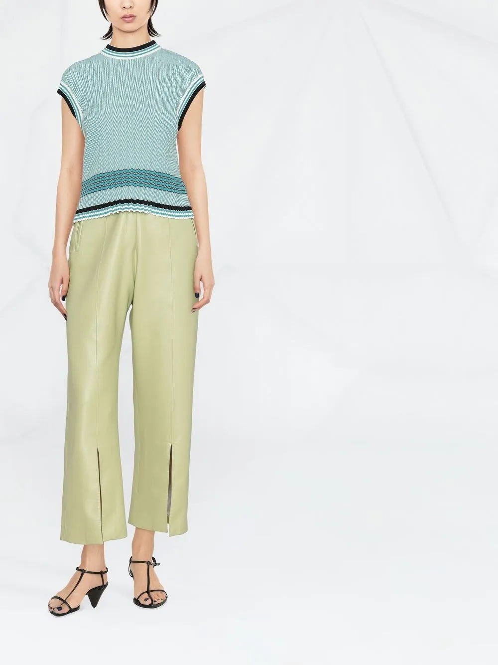 Victoria Beckham Herringbone Pattern Sweater Farfetch