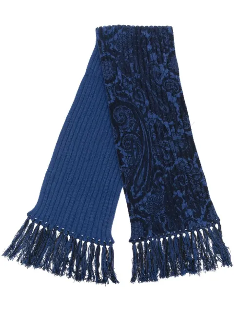 ribbed-knit tassel-trim scarf
