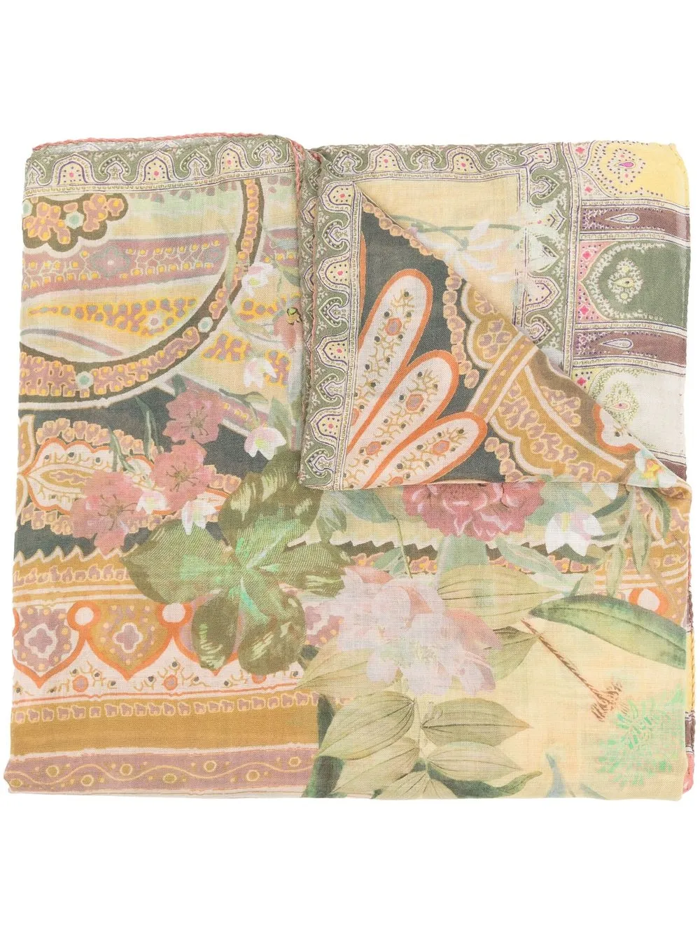 

ETRO floral-paisley print shawl scarf - Green