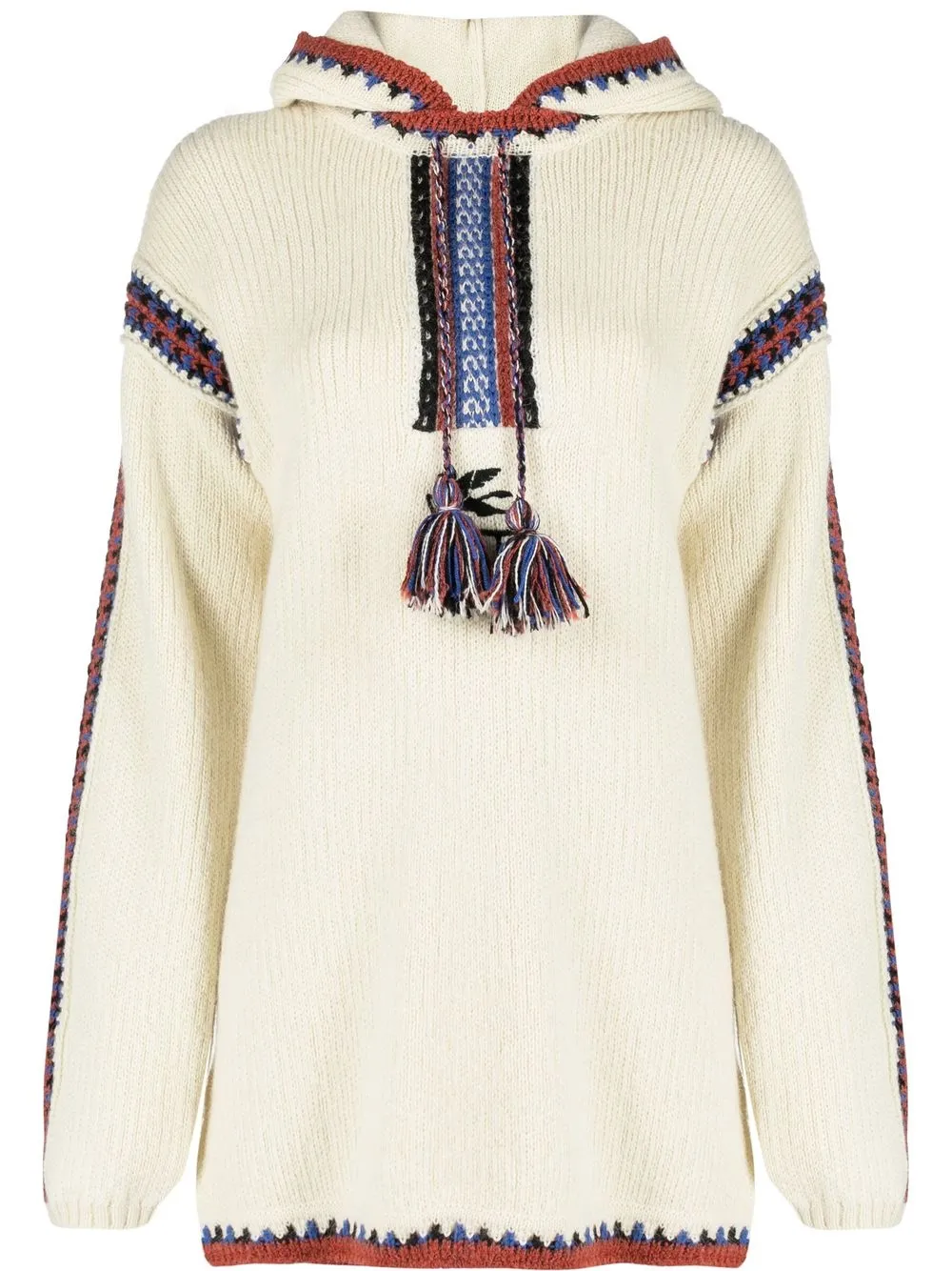 

ETRO crochet-trimmed hooded jumper - Neutrals