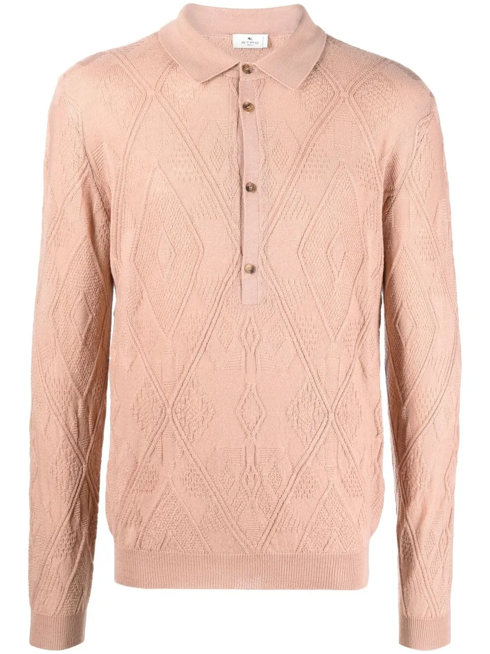 

ETRO playera tipo polo tejida - Rosado