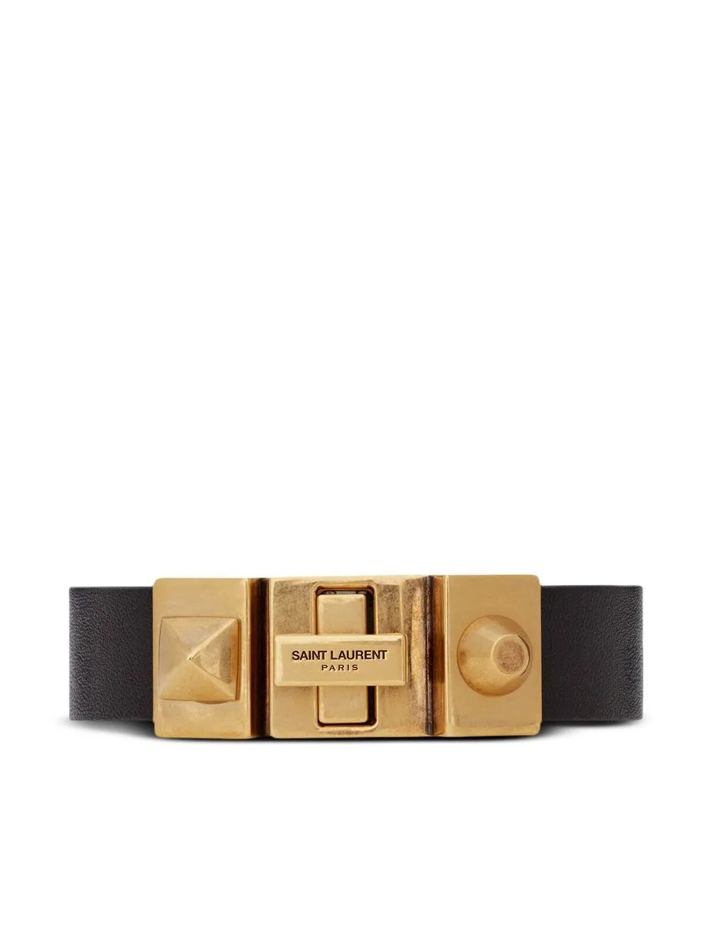 

Saint Laurent brazalete de cuero - Negro