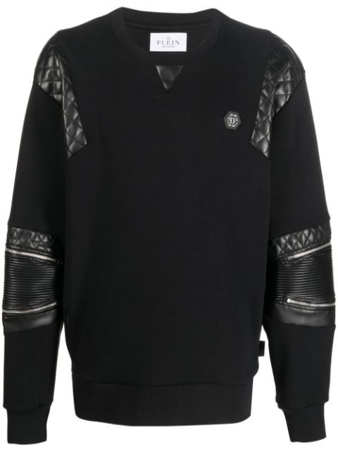 Philipp Plein diamond-quilt panelled sweatshirt Men