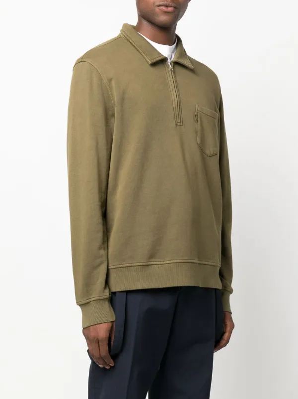 YMC Sugden Half-Zip Sweatshirt - Green