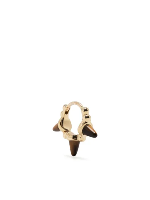 MARIA TASH 18kt yellow gold Spike tiger-eye hoop earring