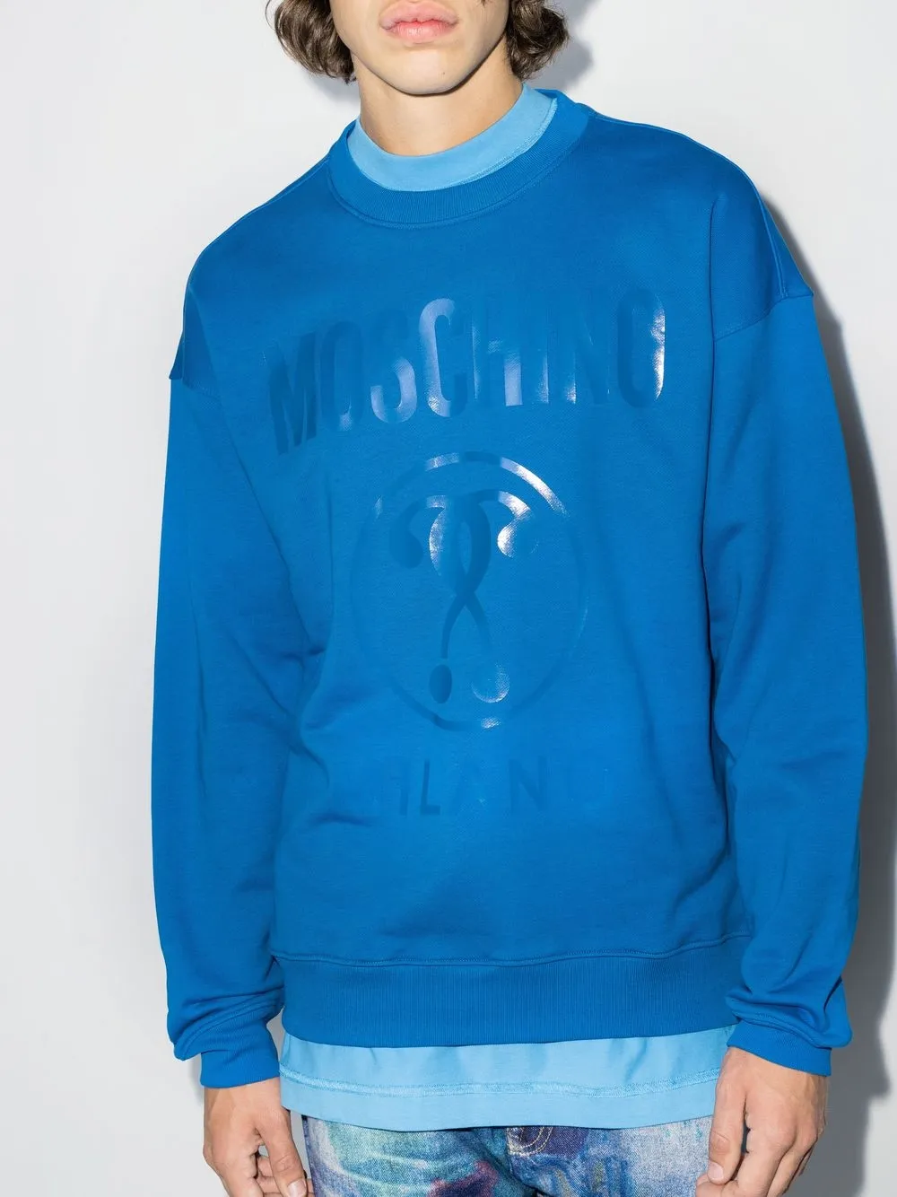 Moschino Sweater met logoprint - Blauw