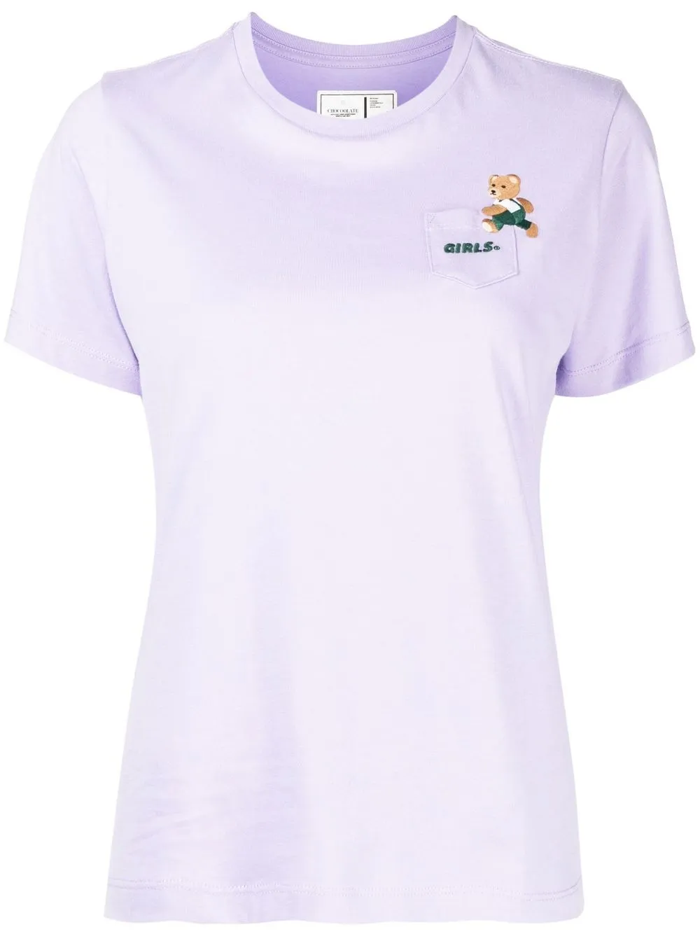 

CHOCOOLATE teddy-embroidered pocket T-shirt - Purple