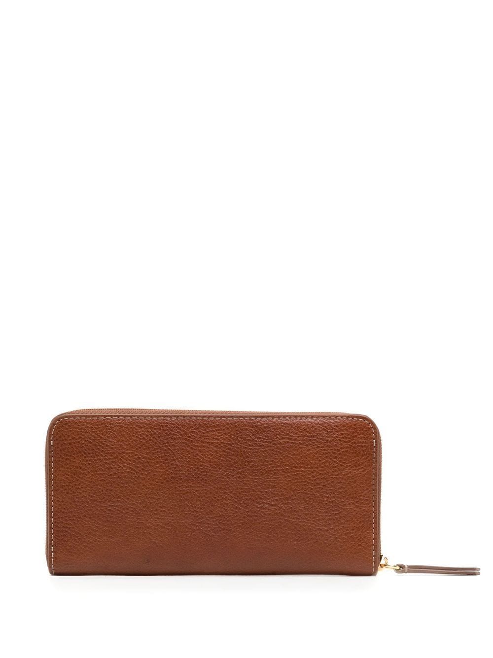 Shop Mulberry Grained-leather Logo-plaque Purse In Brown