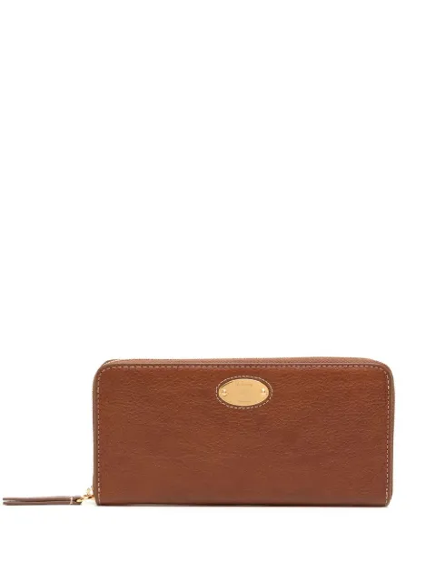 Mulberry grained-leather logo-plaque purse