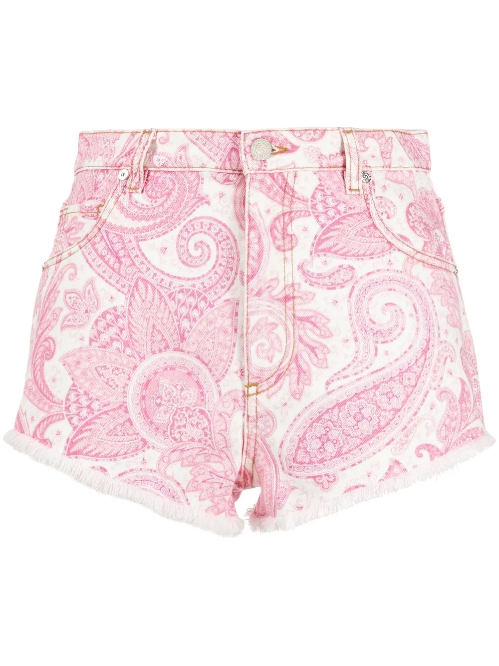 

ETRO paisley-print denim shorts - White