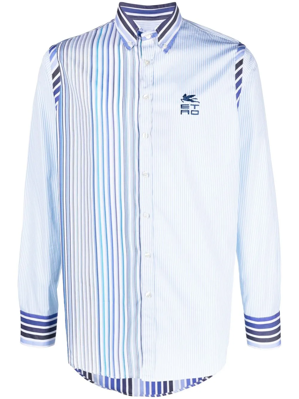 

ETRO logo-embroidered stripe-print shirt - Blue