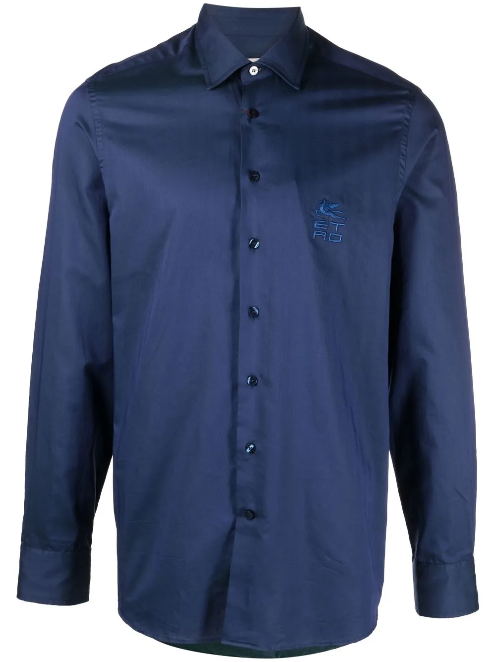 

ETRO camisa manga corta con logo bordado - Azul