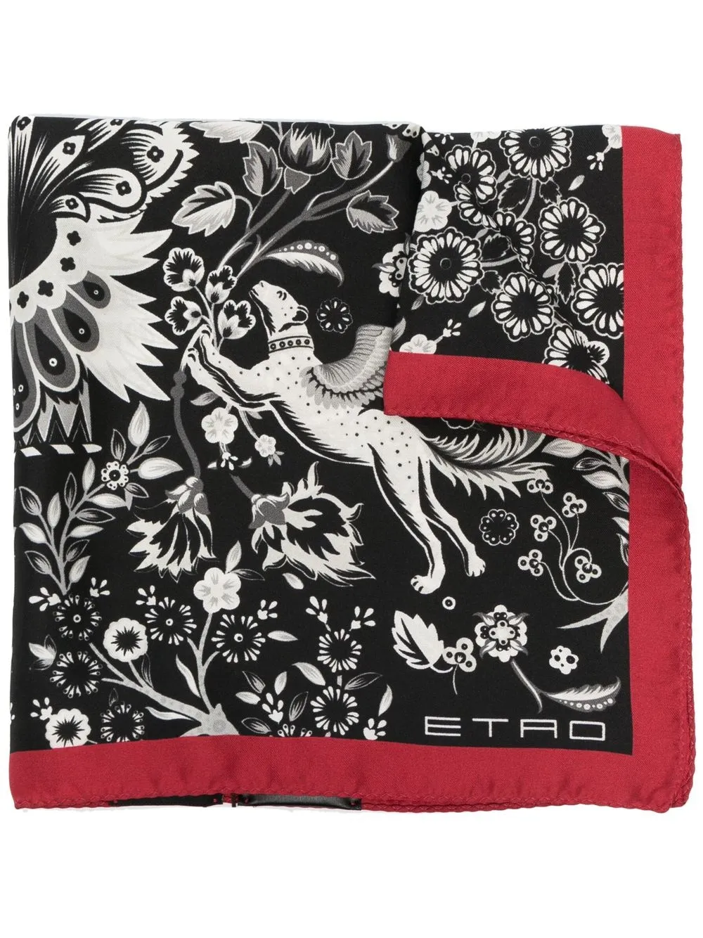 

ETRO mascada de seda con estampado floral - Negro