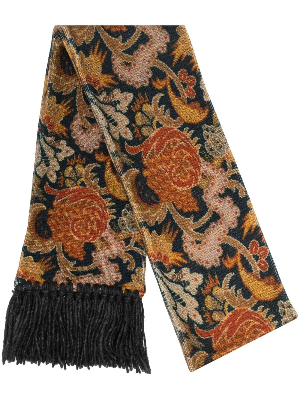 

ETRO floral-print fringed-trim scarf - Blue