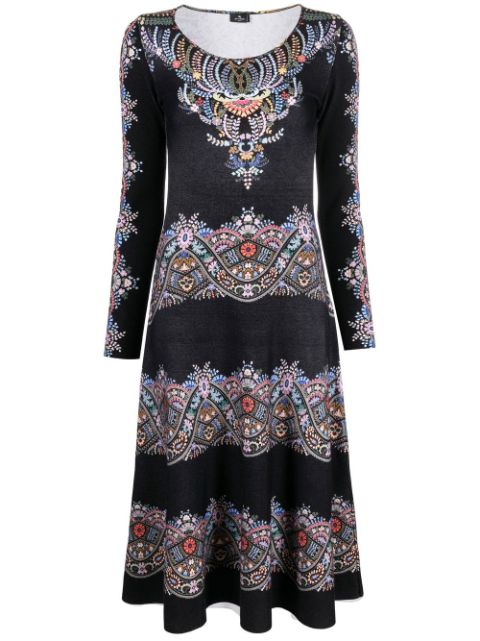 ETRO floral-jacquard wool dress