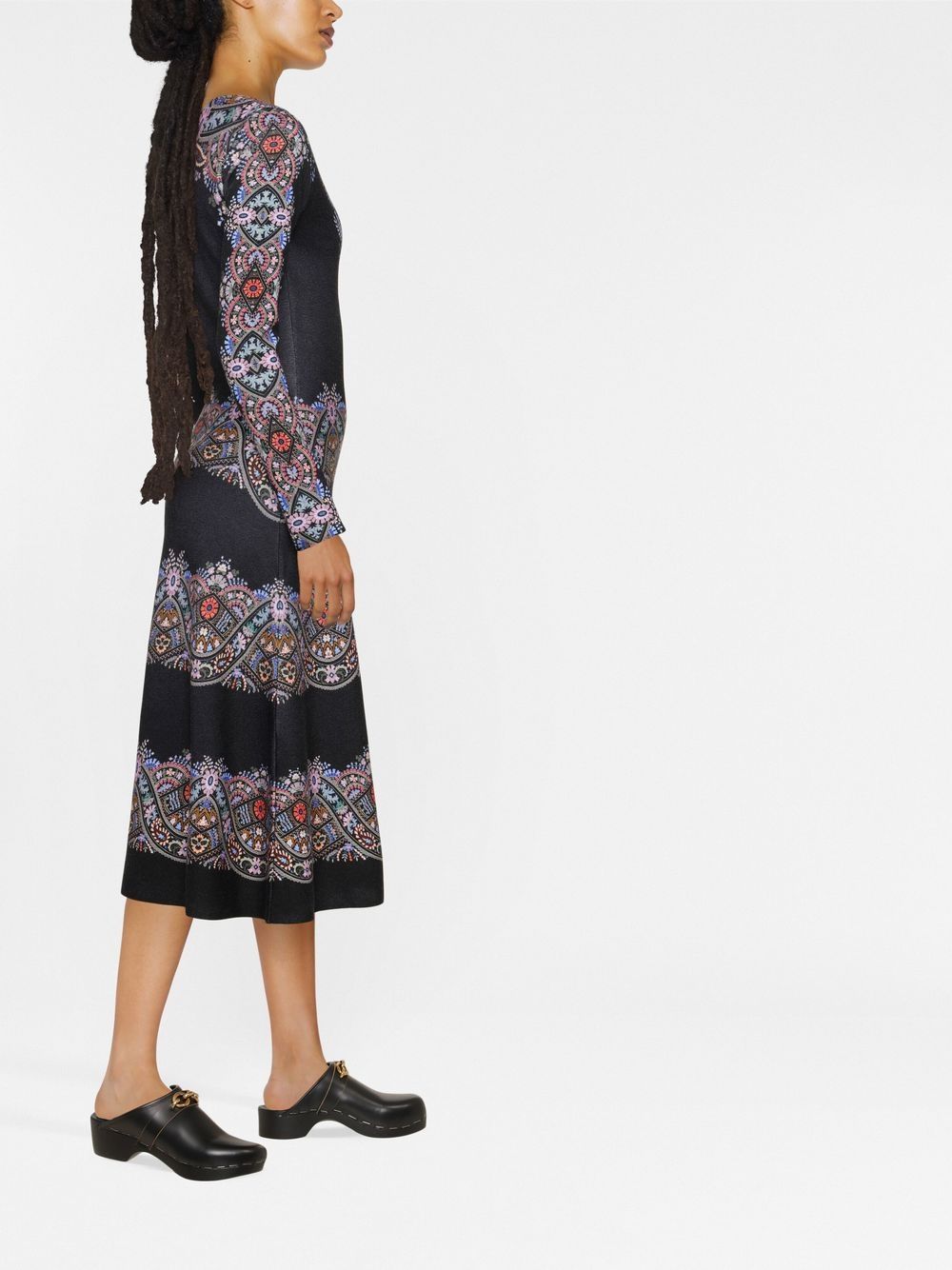 ETRO floral-jacquard wool dress Women