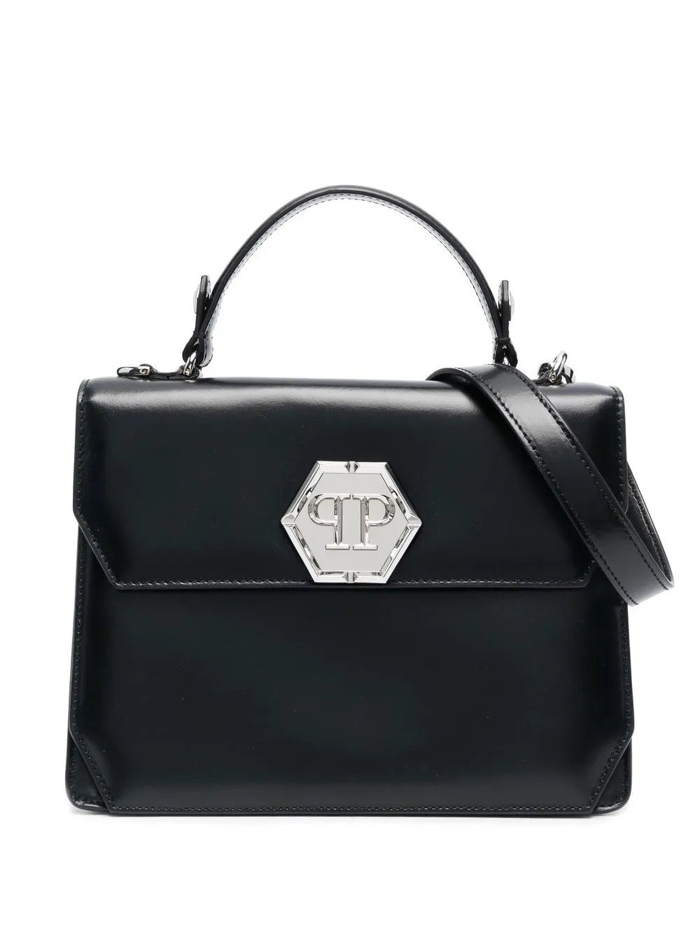 

Philipp Plein medium logo-plaque tote bag - Black