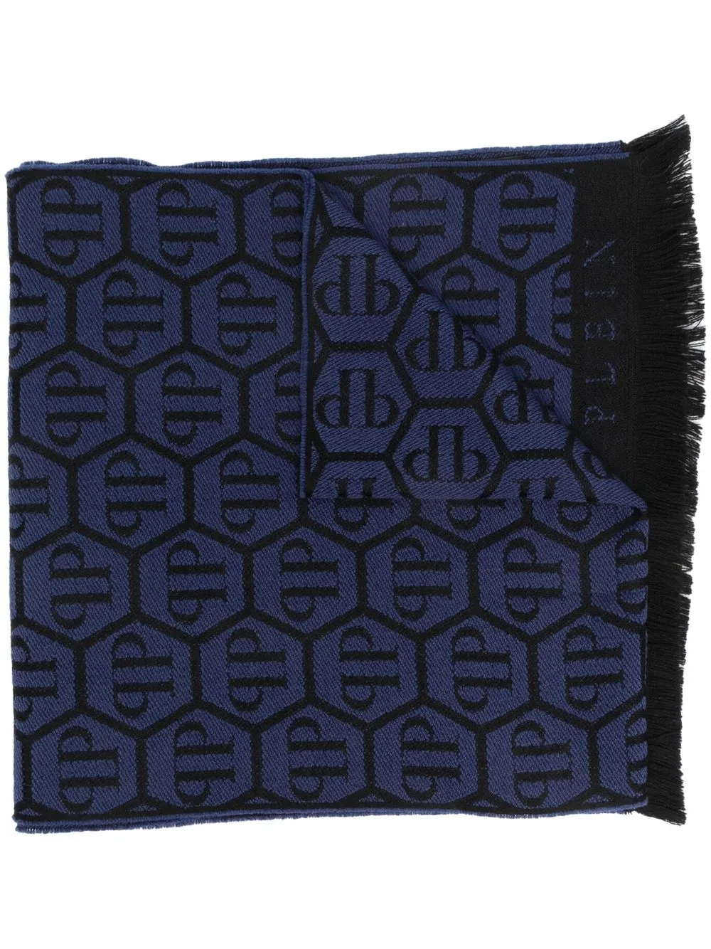 

Philipp Plein mascada con monograma estampado - Azul