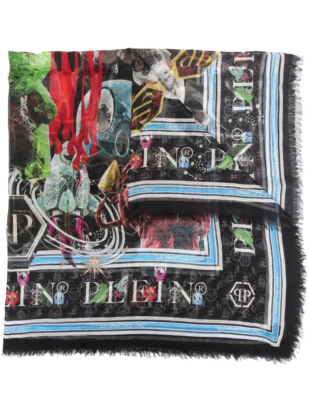 

Philipp Plein mascada con estampado gráfico - Negro