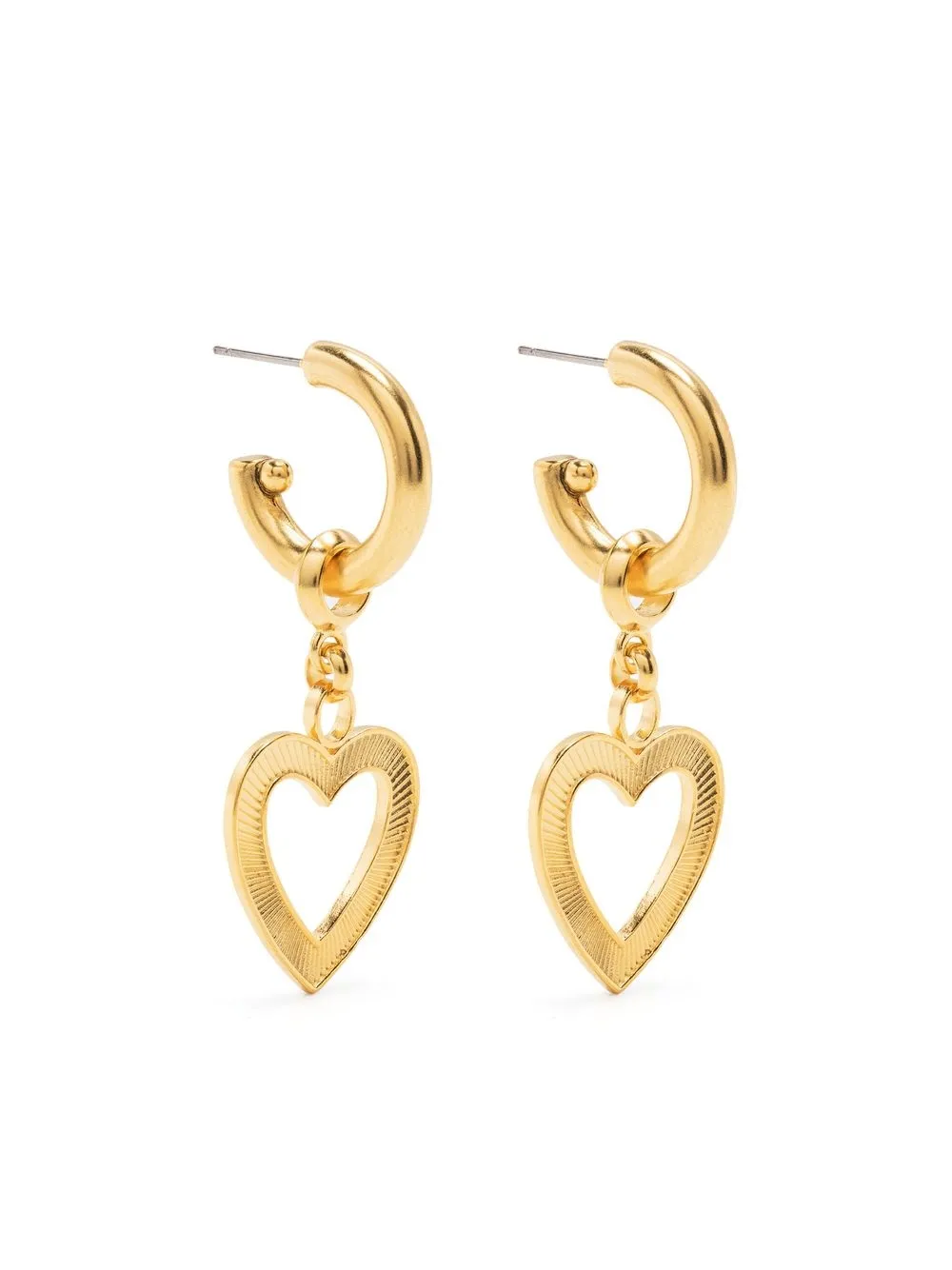 

Brinker & Eliza heart drop hoop earrings - Gold