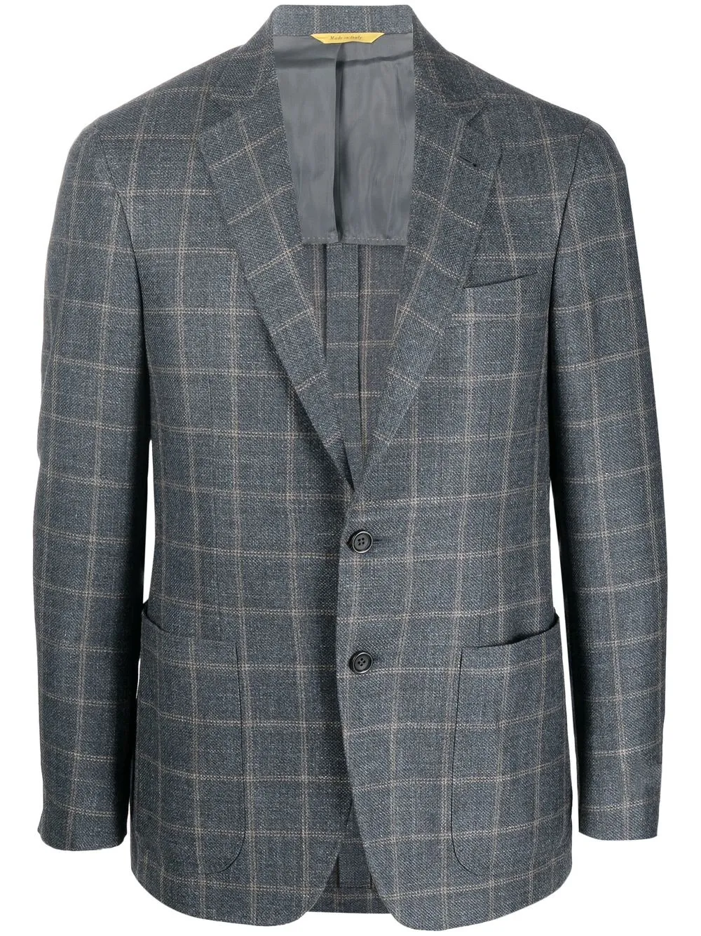 

Canali check-print single-breasted blazer - Blue