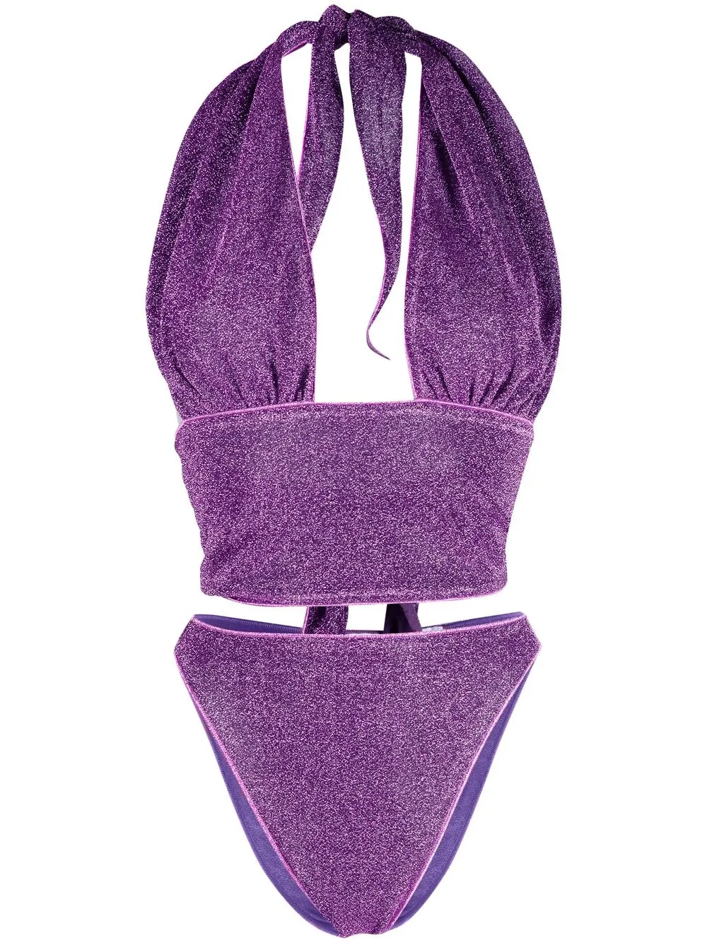 

Oséree shimmer-finish halterneck bikini - Purple