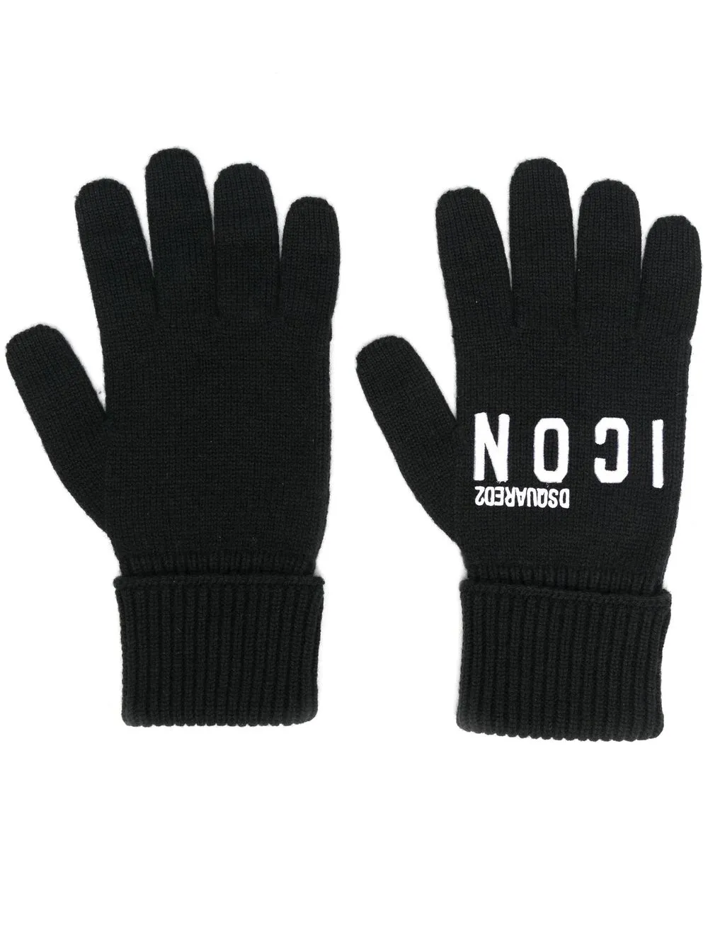 

Dsquared2 guantes con logo estampado - Negro