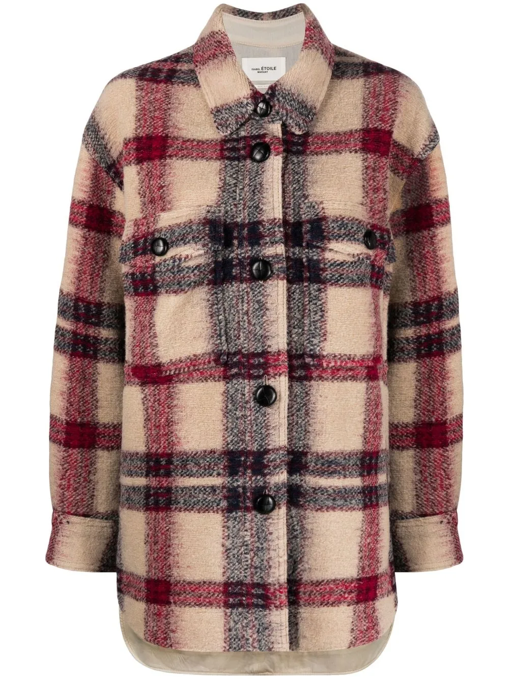 

Isabel Marant Étoile Harveli checked button-fastening coat - Neutrals