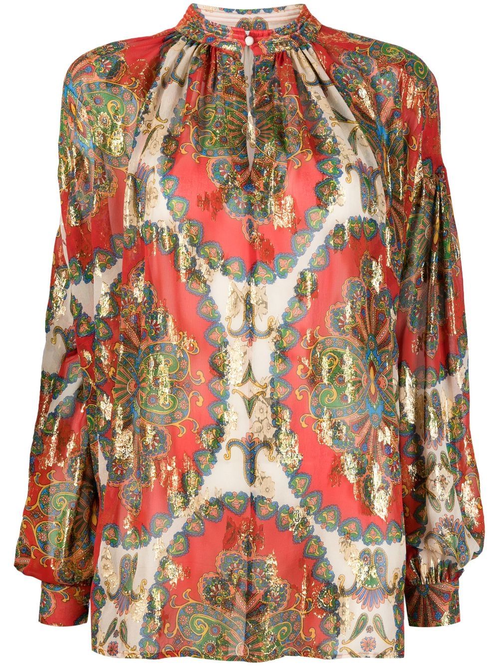 ETRO paisley-print silk blouse - Red