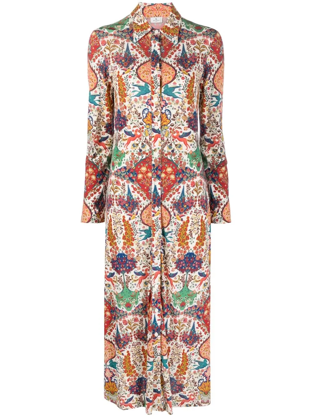 

ETRO vestido camisero con estampado floral - Blanco