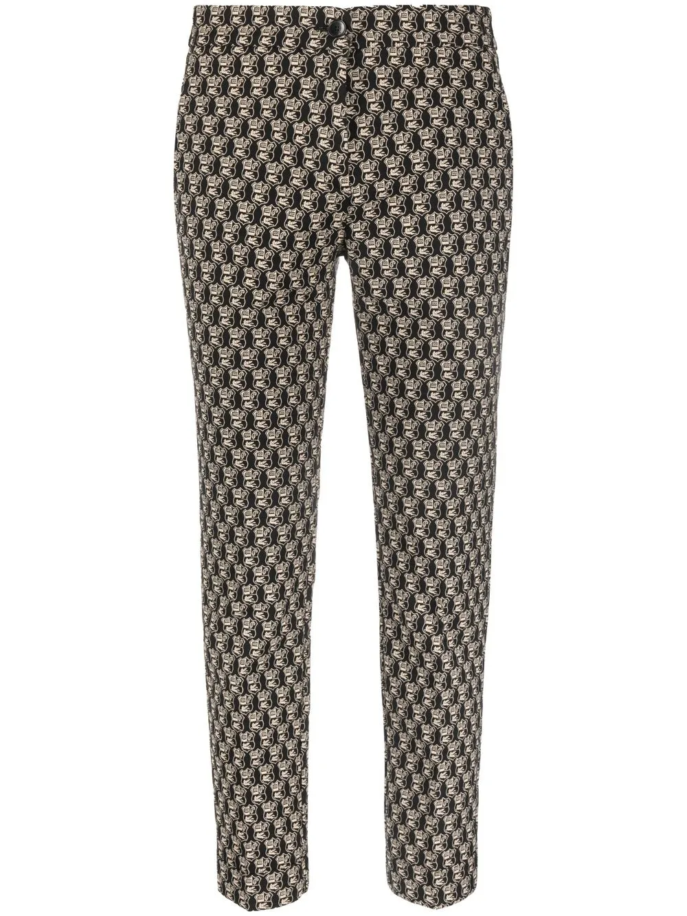 

ETRO pantalones capri con motivo de escudo de armas - Negro