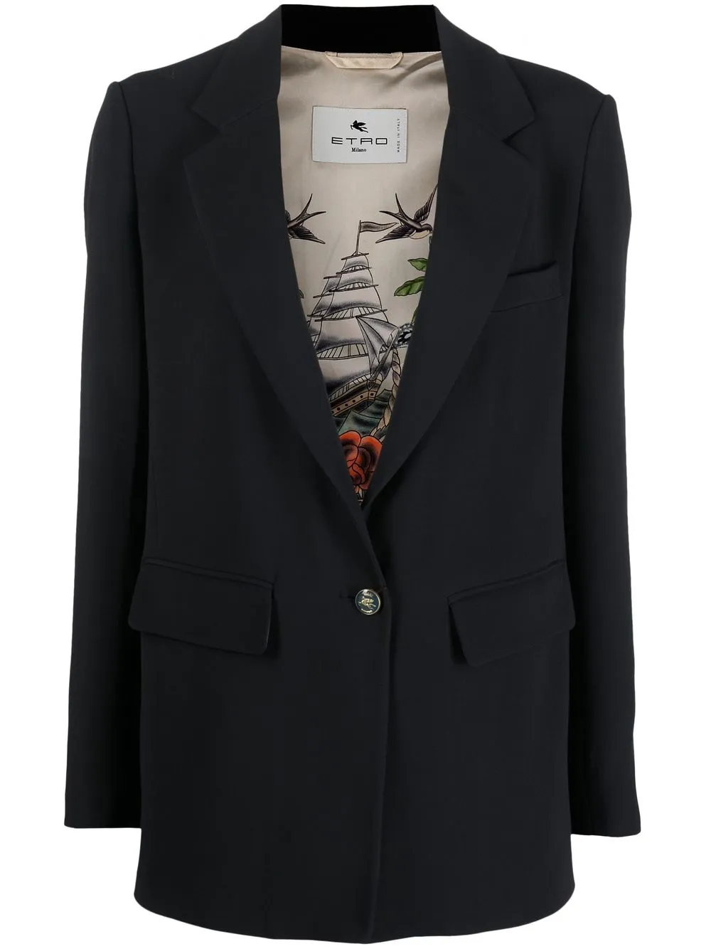 ETRO single-breasted button-fastening blazer - Blue