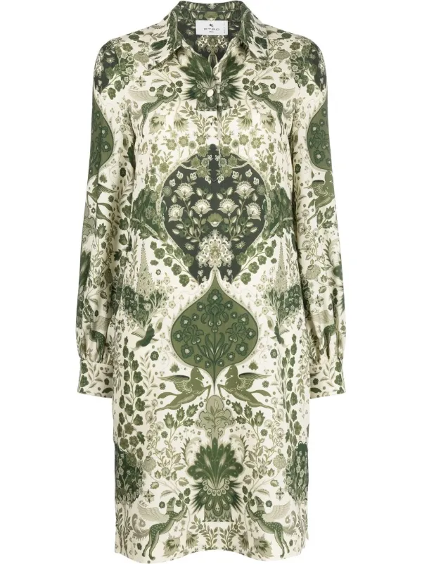 ETRO floral print Shirt Dress Farfetch