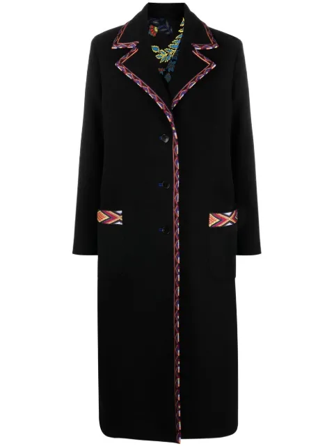 geometric-pattern single-breasted coat