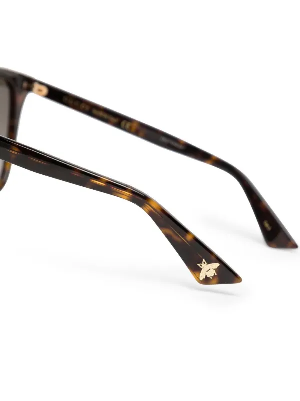 Gucci Eyewear トータスシェル スクエアサングラス | ブラウン 