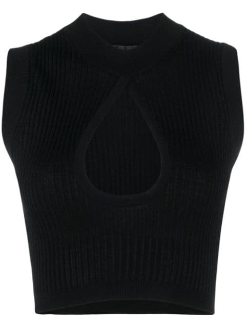 Versace cut-out ribbed crop top