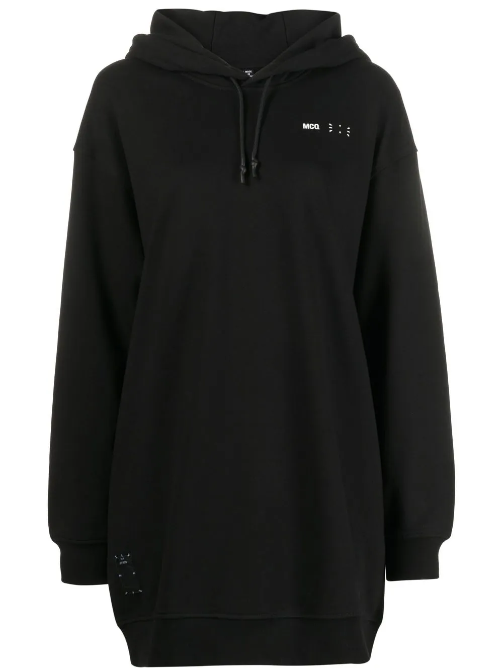 

MCQ vestido tipo hoodie con logo estampado - Negro