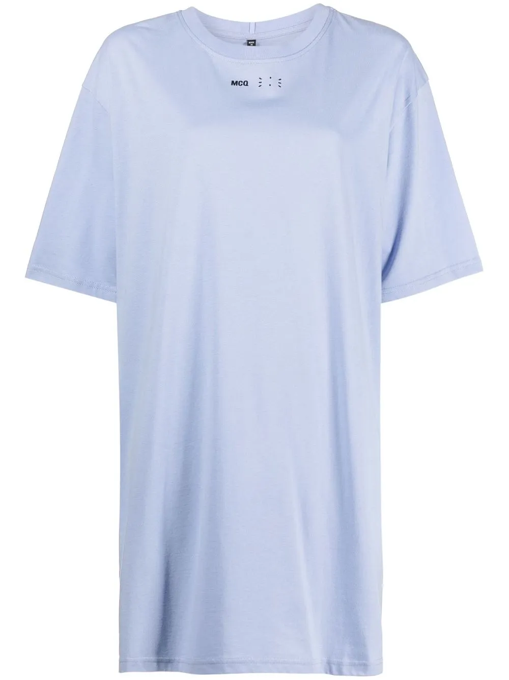 

MCQ vestido estilo playera con logo estampado - Azul