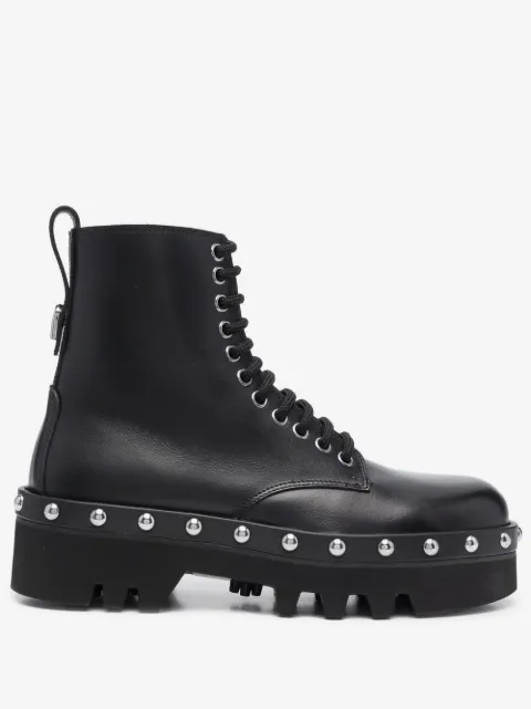 Furla botas con agujetas y apliques