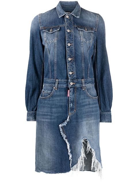 Dsquared2 distressed denim shirtdress