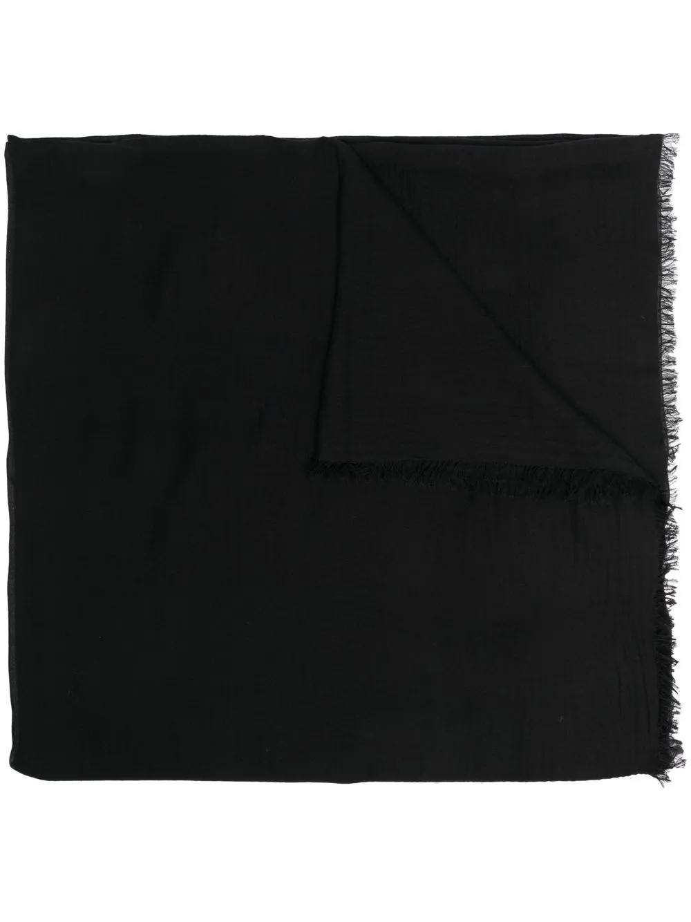 

Faliero Sarti frayed-edge detail scarf - Black