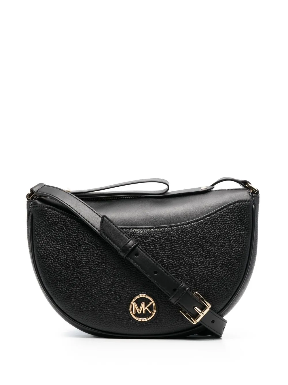 

Michael Michael Kors bolsa saddle con placa del logo - Negro