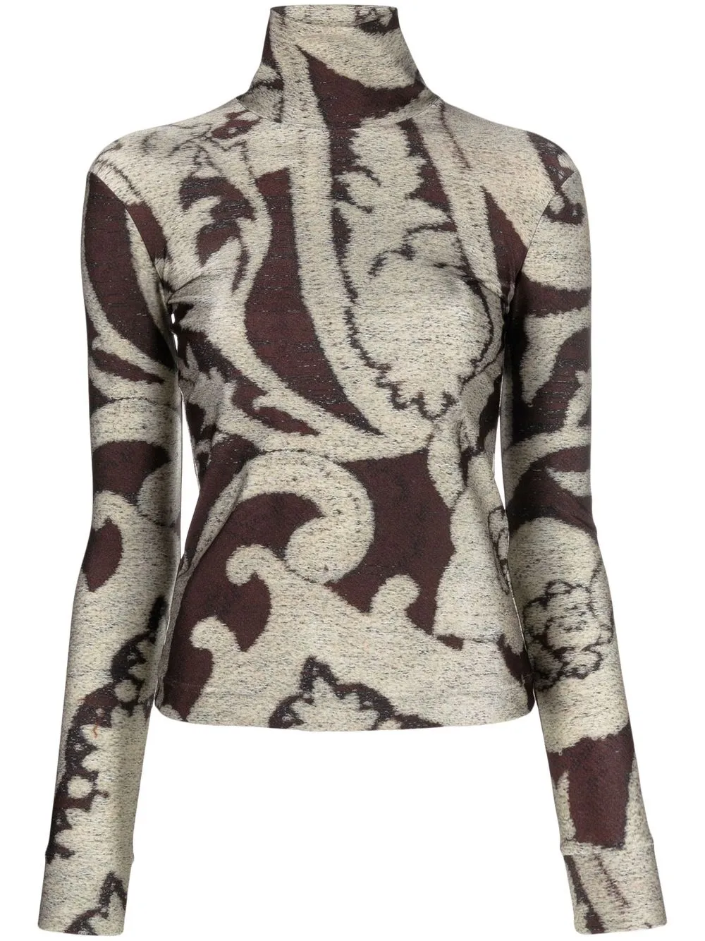 

ETRO graphic-print roll-neck jumper - Neutrals