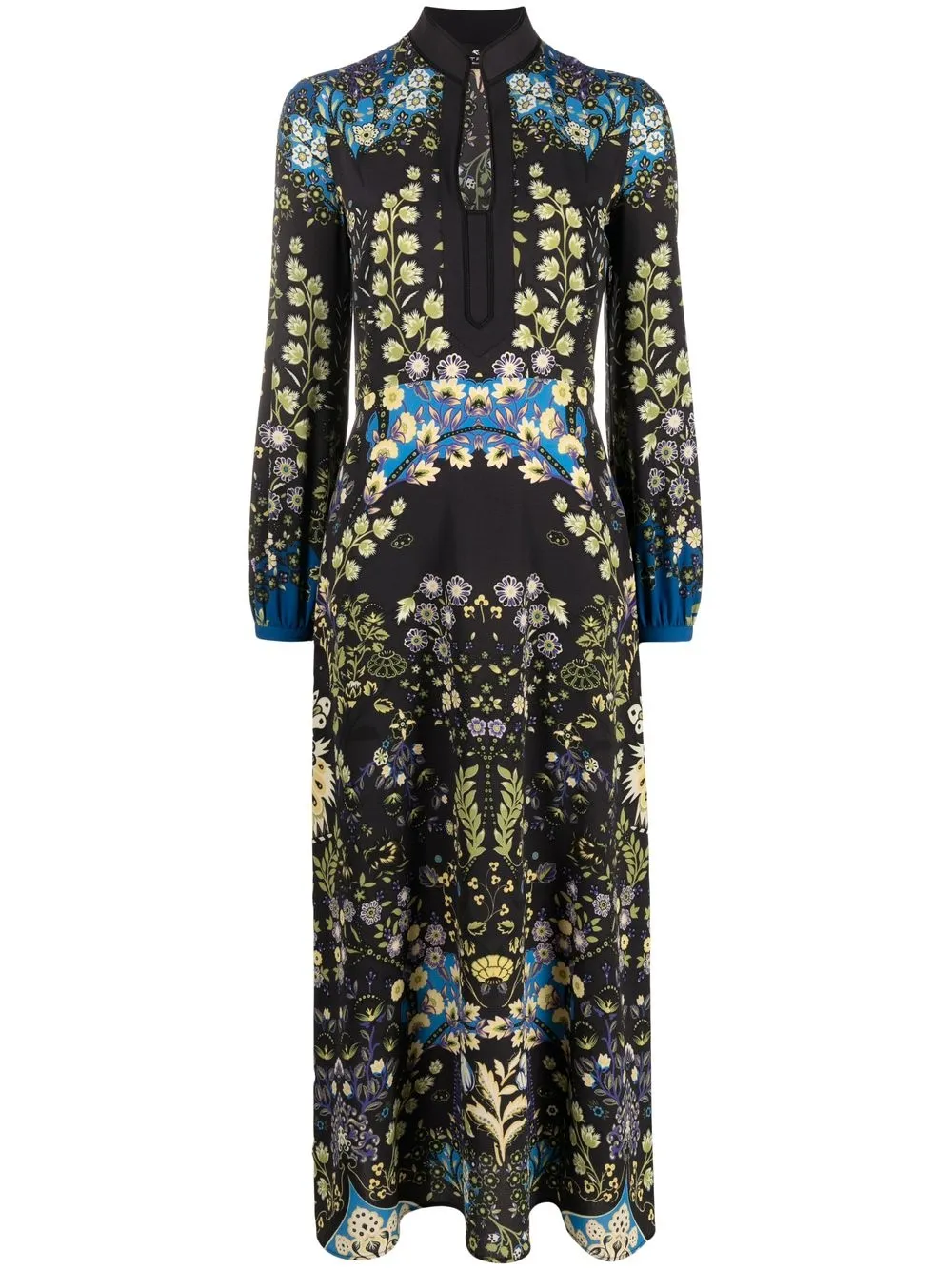 

ETRO floral-print high-neck midi dress - Black