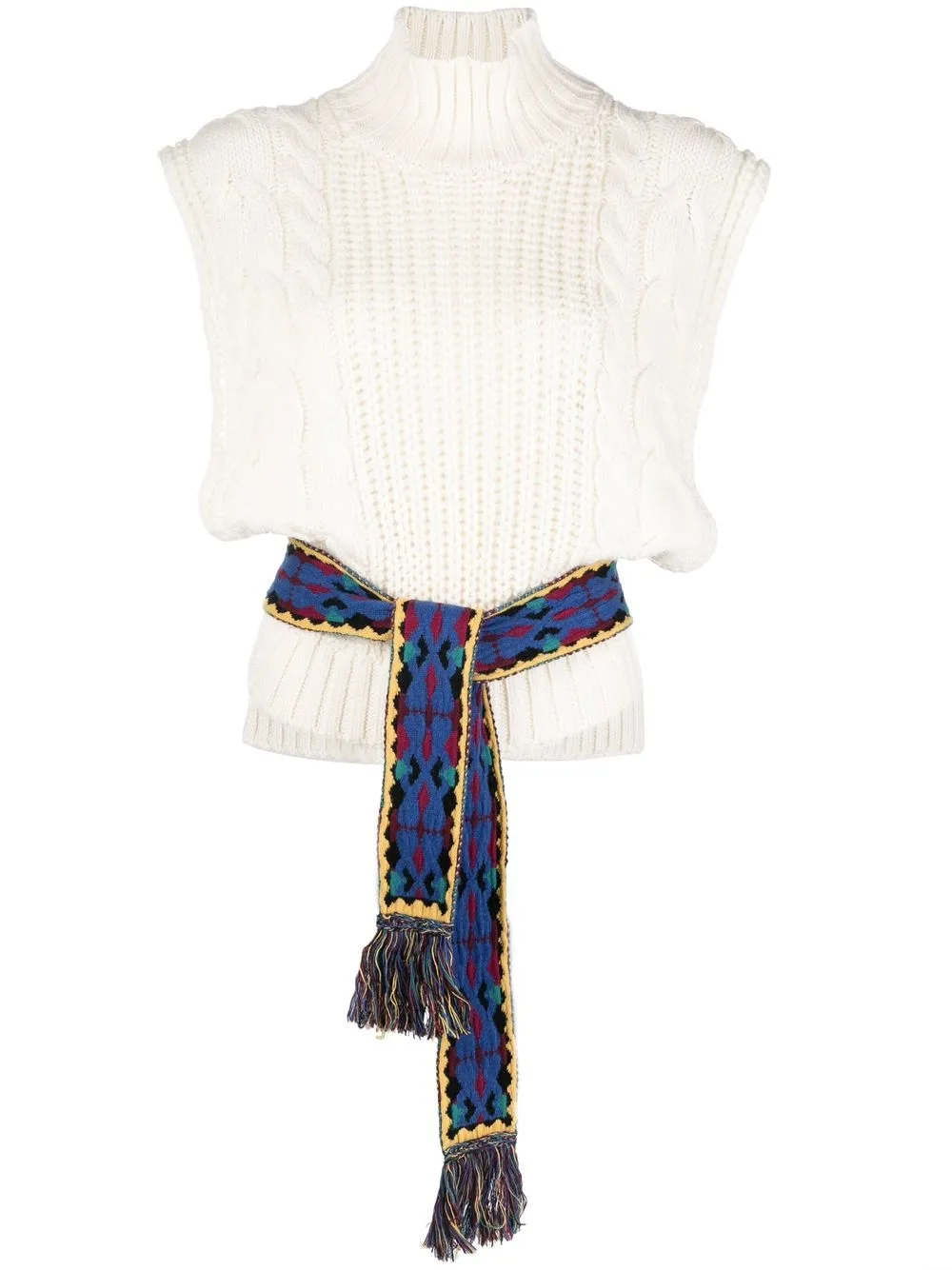 

ETRO abstract-print belted vest - Neutrals