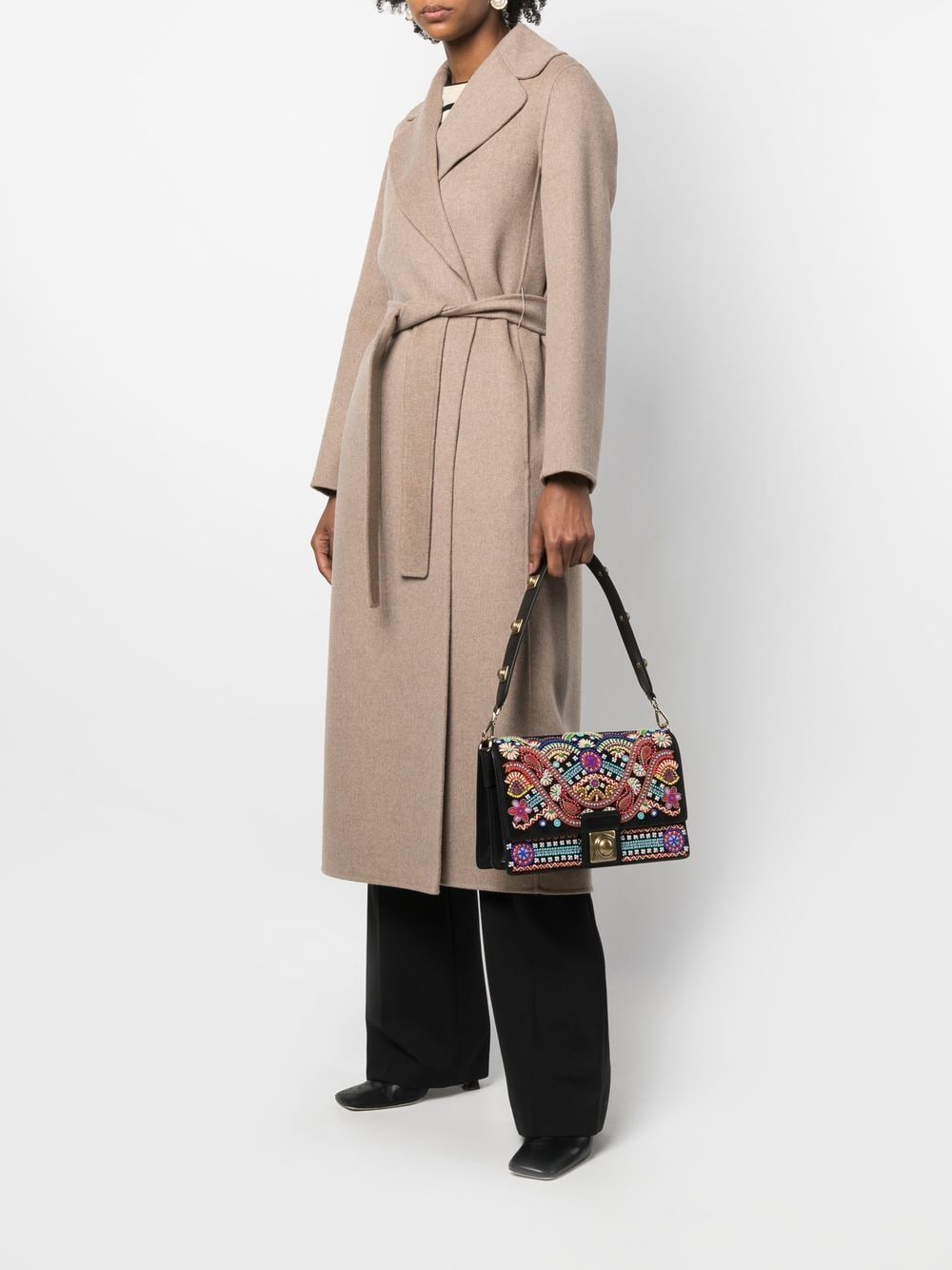 ETRO Schoudertas met paisley-print - Zwart