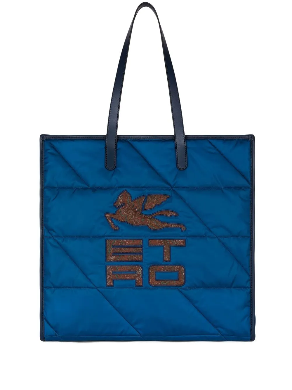 

ETRO logo padded shopping tote bag - Blue