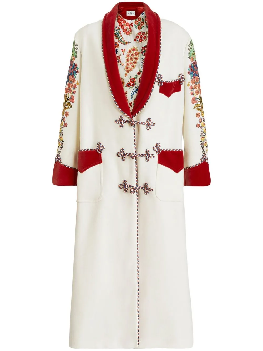 

ETRO single-breasted floral-print coat - White