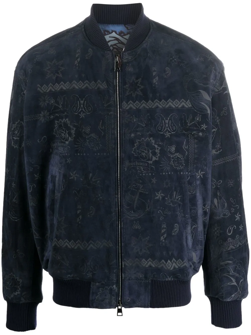 

ETRO chamarra bomber con estampado de tatuaje - Azul